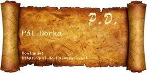 Pál Dorka névjegykártya